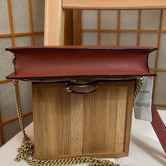 Coach Tabby Crossbody Wristlet Brass/Rust NWT - Picture 9 of 17